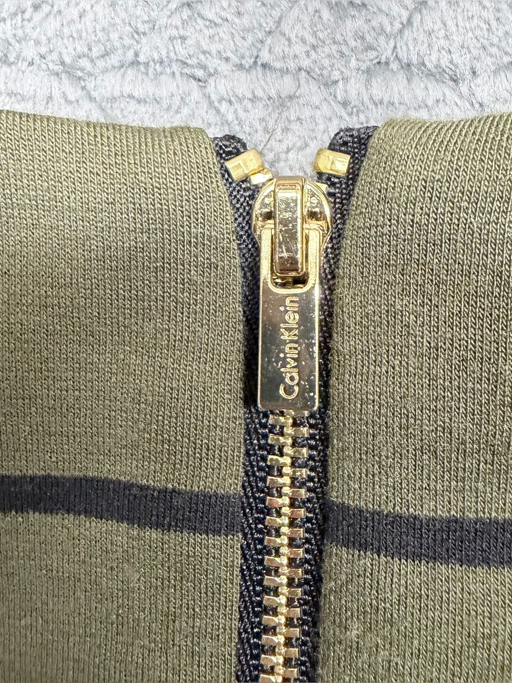 Calvin Klein Striped Sheath Dress Olive Green and Black Size 10 - Picture 5 of 10
